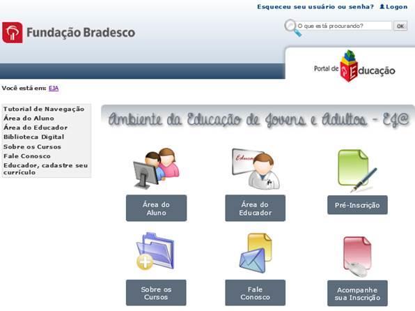 Portal EJA - Ensino Fundamental e Médio Passo a passo Roteiro de acesso ao site: www.eja.educacao.org.br EXTERNA 1.