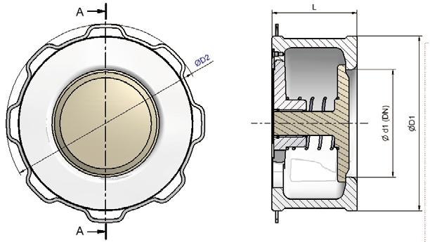 CHECKO D DN125-350 (Aço Carbono) Edição - 10/2018 DN (mm) DN (pol.