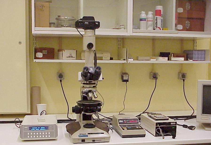 MATERIAL E MÉTODOS - 6 O equipamento utilizado para a microscopia óptica: Microscópio óptico de luz polarizada, modelo Nikon HFX-DX.