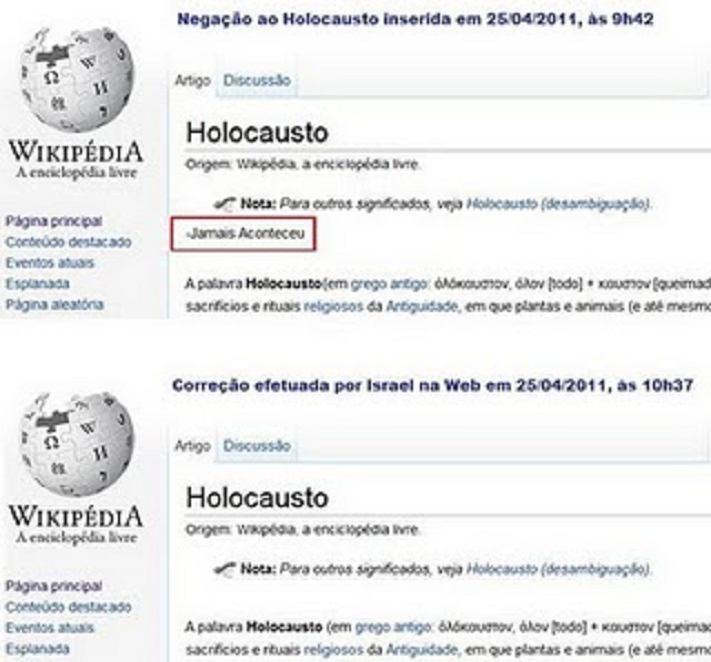 Israel na Web é o monitoramento e correção de trechos antissemitas sobre Israel na Wikipedia.