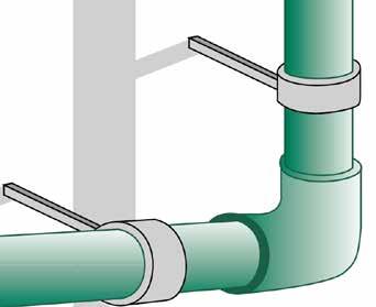 No caso da utilização do VISSEN Fibra, a menor dilatação que caracteriza este tubo, permite aumentar a distância dos pontos de fixação.