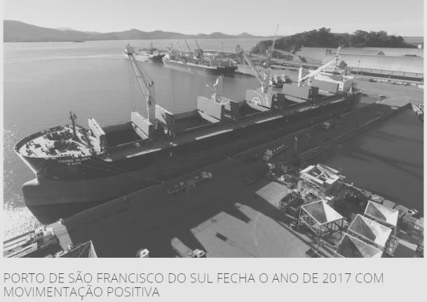 12) Notícia veiculada sobre Porto de São Francisco do Sul informa crescimento nas movimentações: Se comparado ao ano anterior, crescimento foi de 17%!