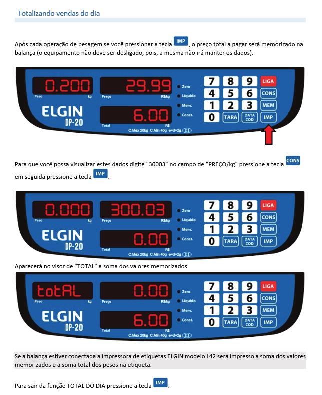 Para manter fixo a tara e o preço por quilo, você deve pressionar o botão indicativo no painel da balança Após cada operação de pesagem se você pressionar a tecla o preço total a pagar será