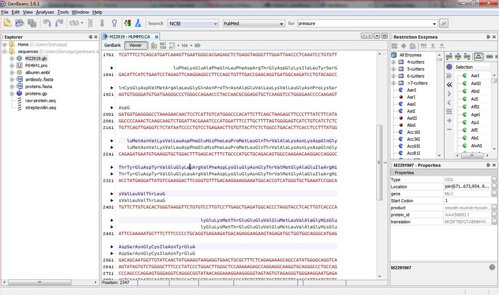 Figura 2.7: Demonstração da interface da aplicação GenBeans, enquanto se utiliza o editor de sequências. 2.5 Sumário Este capítulo teve como objetivo fazer uma pequena introdução do contexto em que este projeto se insere.