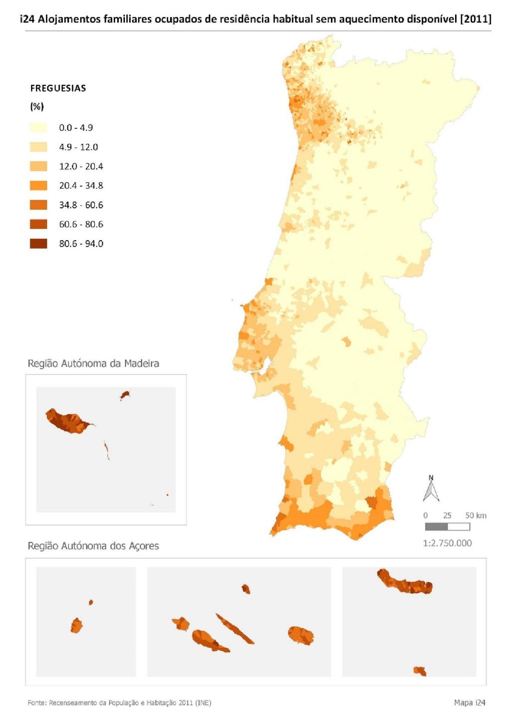 de aquecimento nos alojamentos Carências de acessibilidade A