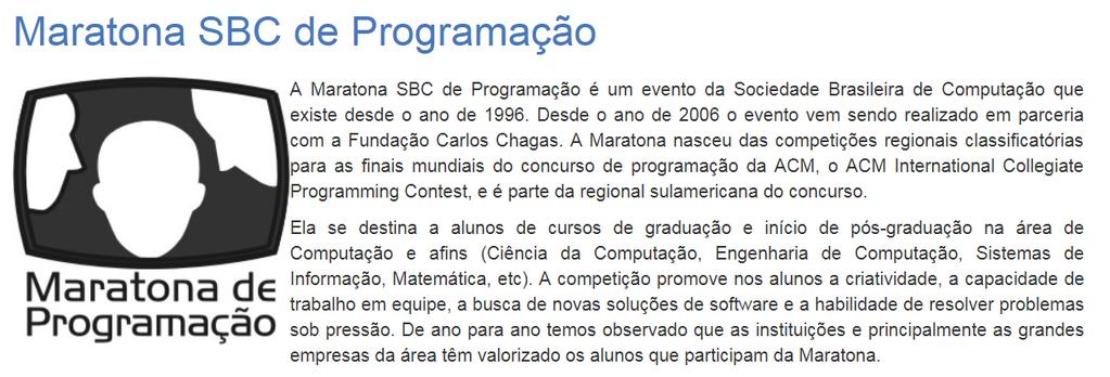 SBC Maratona de Programação Site