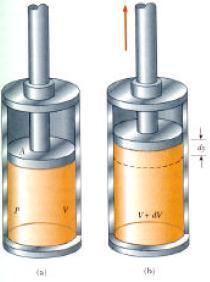 Trabalho realizado por um sistema deformável o gás O gás ocupa um volume V e exerce uma pressão P nas paredes do cilindro e no pistão O gás é expandido