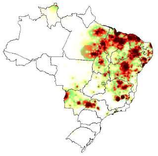 Áreas com maior concentração de