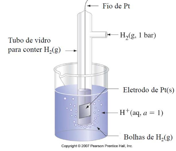 O Potencial Padrão de Eletrodo, denominado E 0, é o potencial individual de um eletrodo reversível (em equilíbrio), no estado padrão, no qual as espécies eletroativas estão a uma concentração de 1
