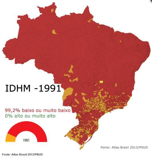 País de intervalos democráticos Dados do IDHM por município mostram escala das mudanças no Brasil nos últimos 20 anos HOJE: Cerca de 74% dos municípios brasileiros se encontram nas faixas de Médio e