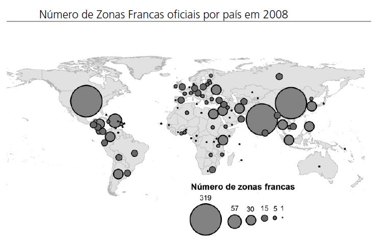 Questões complementares 1. (Globalização; aspectos produtivos mundiais) Fonte: François Bost (org.), Atlas Mondial des Zones Franches. France: La Documentation Française, 2010. p.23.