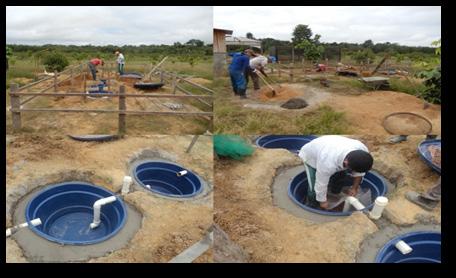 Implantação do sistema levando em consideração o desnível com o vaso sanitário. Fonte: NUPEAS;2016.