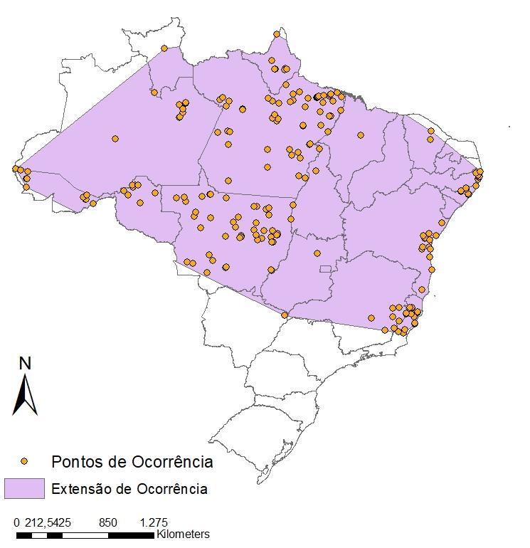 Figura 30: Extensão de ocorrência de Lachesis muta.