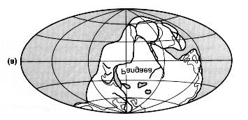 31 Figura 2.9 O continente universal Pangea (a) há 200 milhões de anos. (b) há 150 milhões de anos.