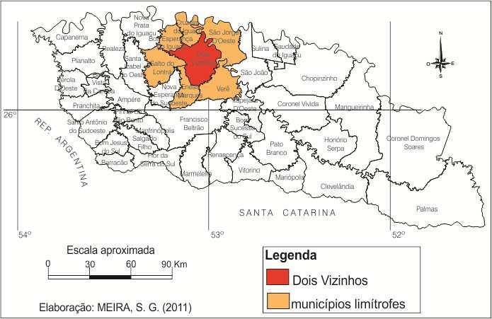 Tabela 1. Estrutura fundiária do município de Dois Vizinhos entre as décadas de 1960 e 1970 em função do tamanho da propriedade e número de títulos.