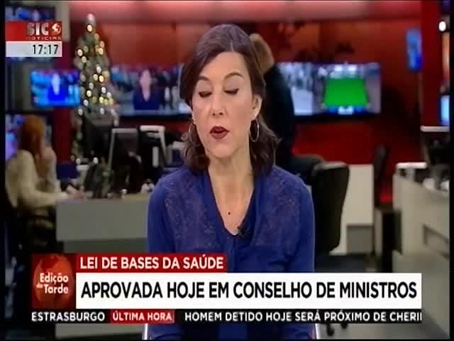 A11 SIC Notícias Duração: 00:01:33 OCS: SIC Notícias - Edição da Tarde ID: 78135107 13-12-2018 17:17 Lei de Bases da Saúde aprovada em Conselho de