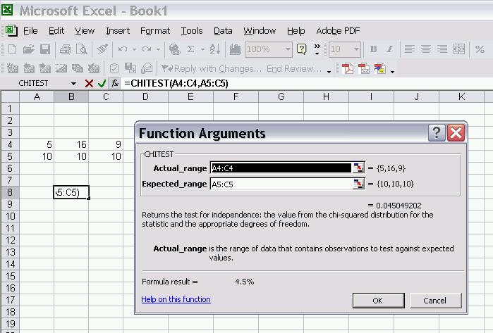 Qui-Quadrado no Excel 0.