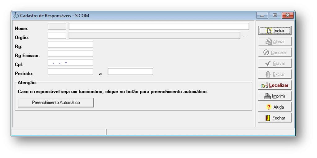 1.2 Arquivo RESPINF Responsável pelo envio das Informações As informações que irão compor o arquivo RESPINF serão obtidas do cadastro prévio do responsável pelo envio das informações do módulo da