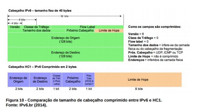 Figura 8 Cabeçalho IPv6 e Cabeçalho HC1 Fonte: [5] 6.