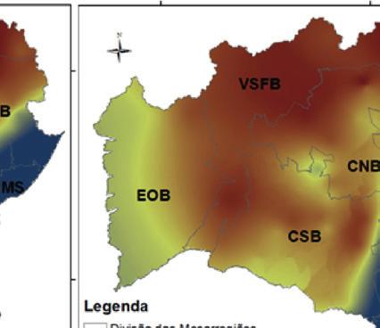 Classifi cação dos níveis de risco de desertifi cação no cenário do clima presente (1961-1990) e nos cenários (MIROC5 4.5, MIROC5 8.