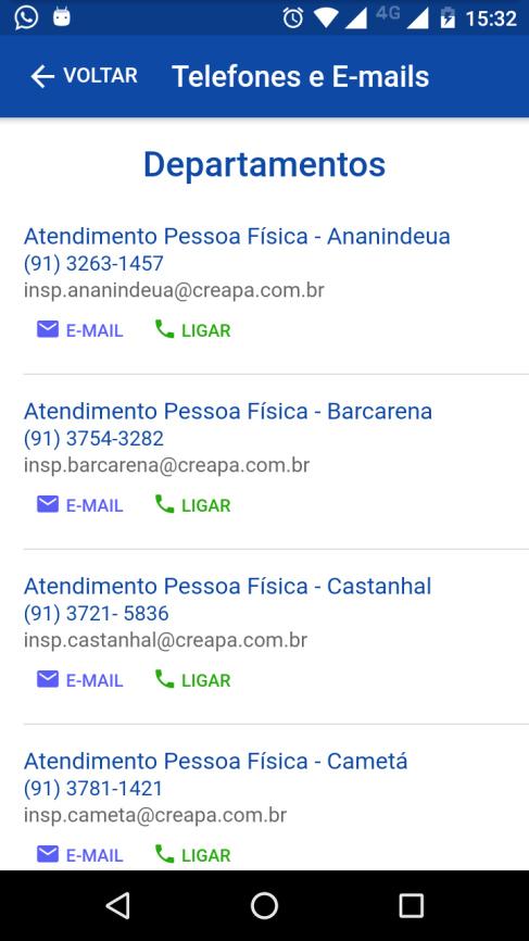 8 - Telefone e Emails Nessa opção são