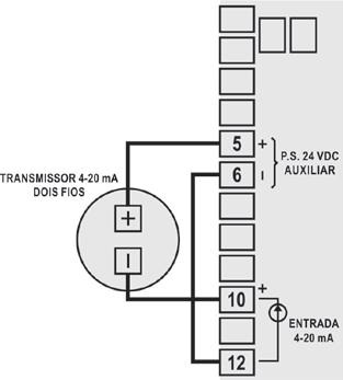 Se o sensor possuir 4 fios, deixar um desconectado junto ao controlador. Para Pt100 a 2 fios, faça um curto-circuito entre os terminais 22 e 23.