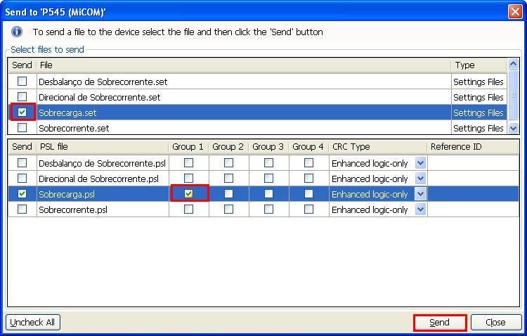 Envie tanto os ajustes da função como o bloco lógico. 4. Ajustes do software Manual Figura 37 4.