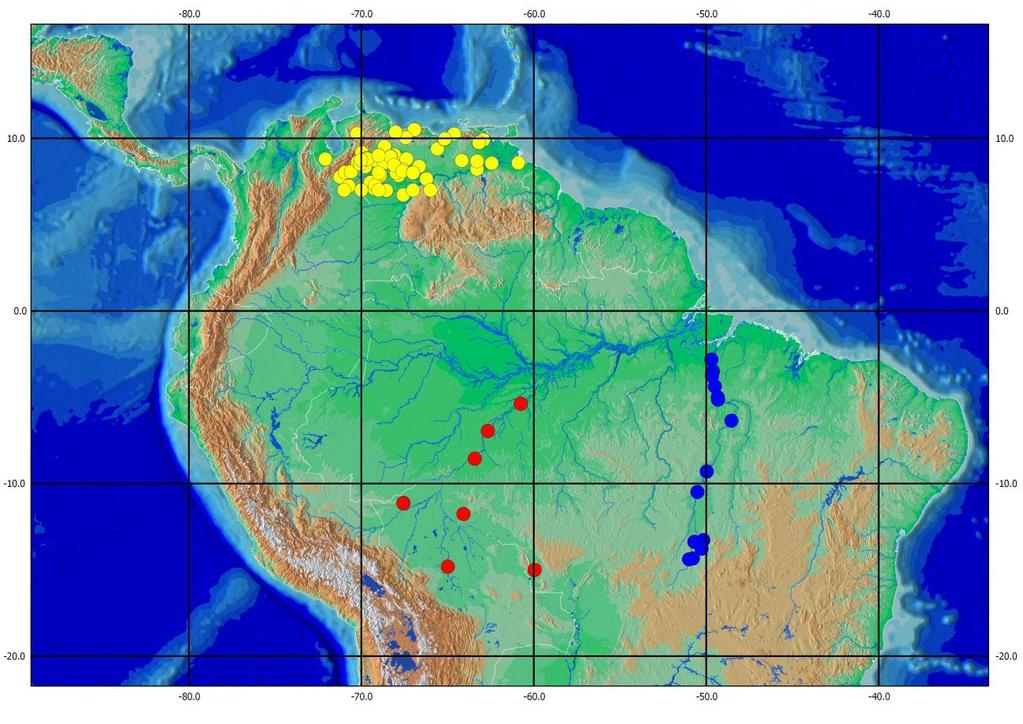 Figura 68. Distribuição geográfica de Loricariichthys sp. n.