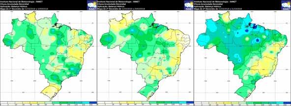 Precipitação total Anomalia da precipitação Anomalia da temperatura máxima média Fonte: Inmet.