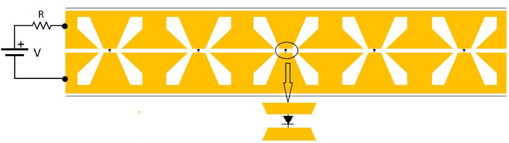 7,0 GHz. O circuito de polarização dos diodos PIN é ilustrado na Fig. 5-6.