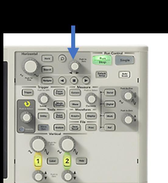 Figura 11a - Botão de ajuste de posição horizontal do sinal. Figura 11b - Indicação da posição de referência do sinal 3.8.
