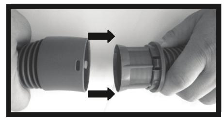 INSTRUÇÕES DE USO Conectar o bocal na mangueira conforme indicado na figura 1, um clic deverá ser ouvido. Figura 1 Nota: Após o bocal ser conectado,o mesmo não deverá ser desmontado.