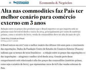 Commodity significa mercadoria. É uma mercadoria de importância mundial, que tem seu preço normalmente, determinado pela oferta e pela procura internacional.