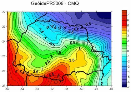 Geraou-se uma superfície geoidal usando dados de posicionamento