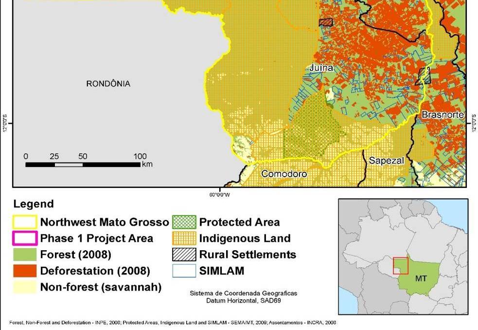 Apresenta uma área total de 108 mil quilômetros quadrados e está localizada no arco do desmatamento da Amazônia, responsável por aproximadamente metade da perda de floresta tropical entre os anos de