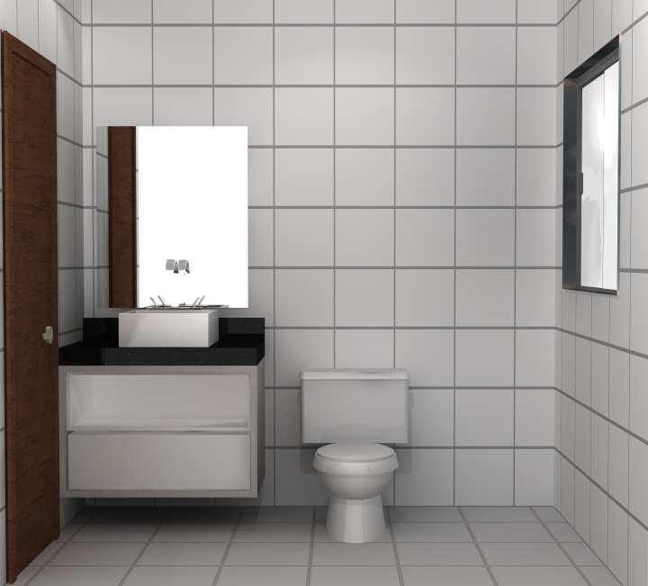 7.2. Especificações: Vista do móvel planejado do banheiro da suíte 02 portas abertas - MDF branco na parte interna e Arauco Nude, Lino Chess ou Alamo (a depender do ambiente) na parte externa.