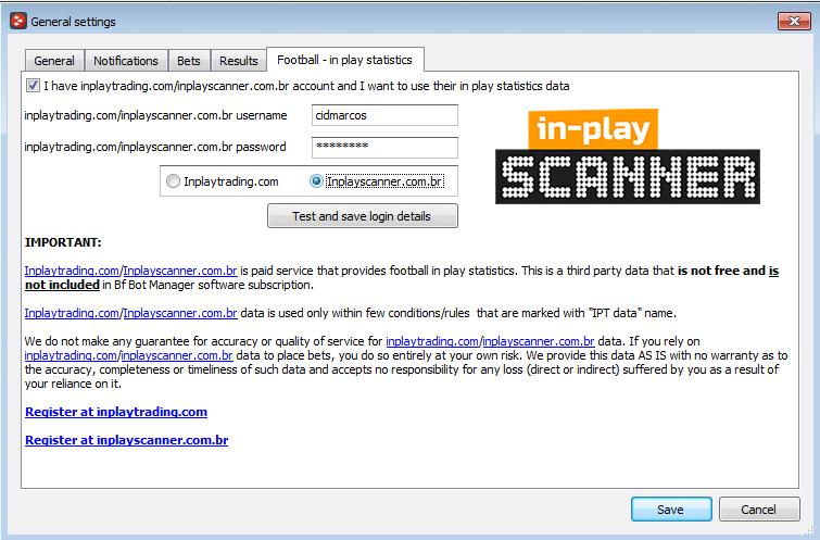 Por padrão, permitimos apenas um login por vez, então se você for usar o Scanner integrado ao Bot, solicite a liberação.