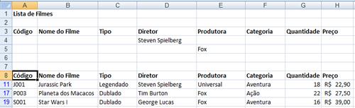 Parte 3 Na guia Dados, no grupo Classificar e Filtrar, clique no botão Limpar. Mais uma situação: Um filtro que mostre todos os filmes de um determinado diretor ou de uma determinada produtora.