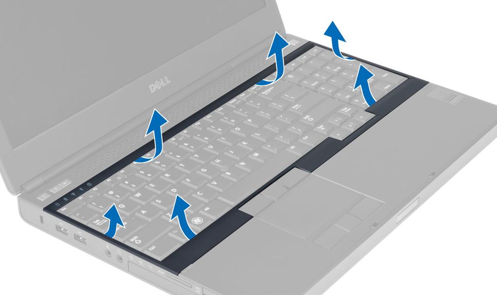 3. Siga os procedimentos descritos em Após trabalhar na parte interna do computador. Como remover o acabamento do teclado 1.