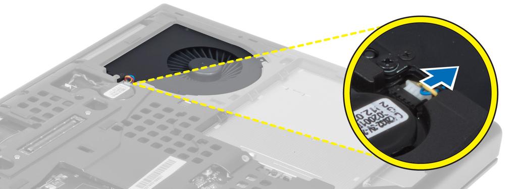 tampa da base b. bateria 5. Siga os procedimentos descritos em Após trabalhar na parte interna do computador. Como remover o ventilador do processador 1.