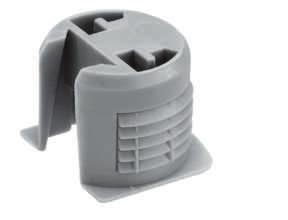 } O conector VB 5 é pressionado em um furo Ø 20 mm } Pode ser usado para prateleiras a partir de mm VB 5 - para painel de mm branco