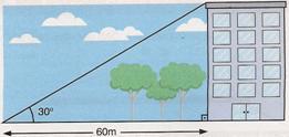 a figura. Determine a altura h da torre se = 30º. 9.