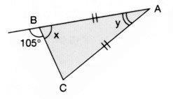 Questão 25 O triângulo ABC é isósceles (os lados AB e AC são congruentes). Marque a afirmativa CORRETA de acordo com a figura. A) Todos os ângulos externos valem 105º.