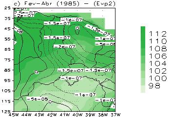 176 Uma aplicação da técnica de downscaling dinâmico no setor norte da região nordeste do Brasil Figura 10: Divergência de umidade média entre 1000-500 hpa (g/kg.