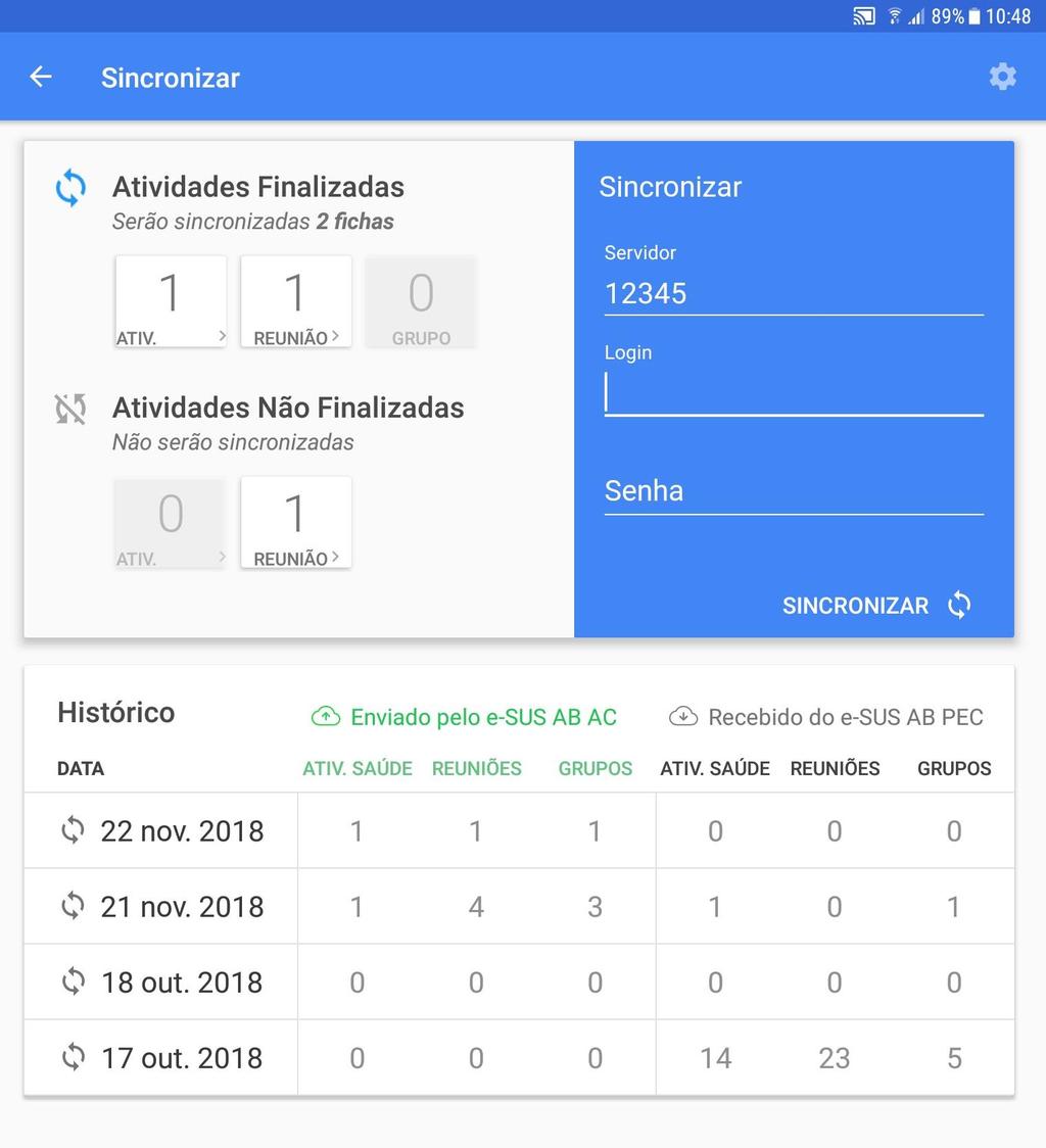 Além da forma de sincronizar demonstrada no capítulo 2.4 e 2.