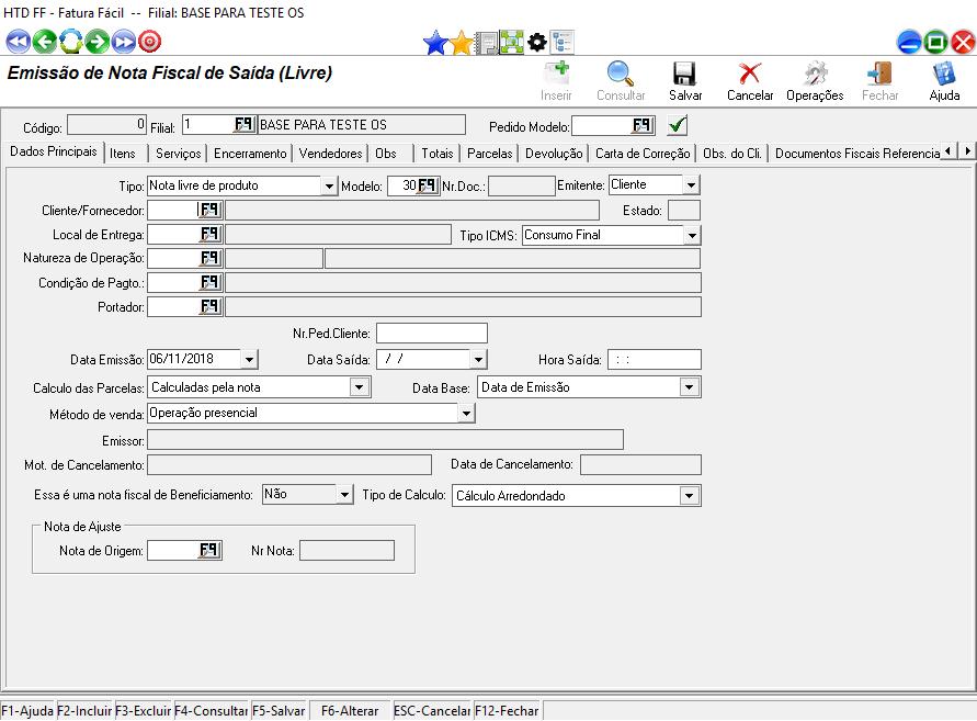 EMISSÃO DE NOTA FISCAL DE SAÍDA 1 O sistema HTD fatura fácil tem duas opções para ser