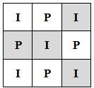40. Violeta quer numerar de 1 a 9 os quadrados do tabuleiro ao lado, de modo que a soma de dois números em quadrados vizinhos (quadrados com lados comuns) seja um número ímpar.