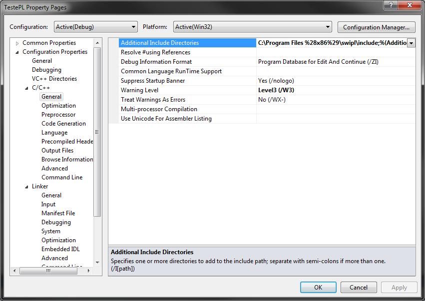 Configuração - Visual Studio Include