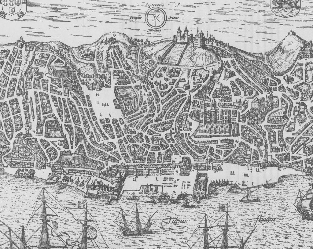 Perspectiva de Lisboa, de Jorge Bráunio (1593) Judiarias de Lisboa medieval Judiaria Nova Judiaria Velha Judiaria de Alfama Conclusão O crescimento populacional na cidade de Lisboa, associado à