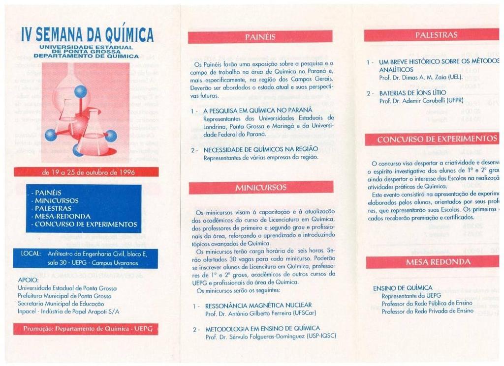 Anos 90 Semanas de Química IV Semana